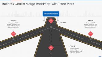 Business goal in merge roadmap with three plans