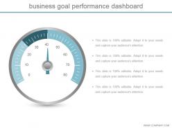Business goal performance dashboard snapshot ppt slide styles