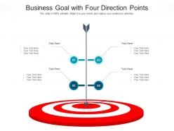 Business goal with four direction points infographic template