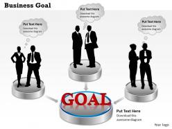 Business Goal With People Silhouettes Powerpoint Template Slide