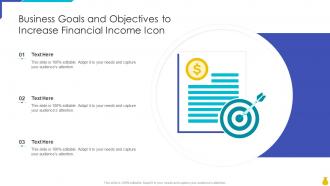 Business Goals And Objectives To Increase Financial Income Icon