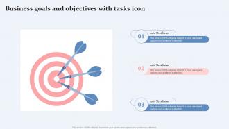 Business Goals And Objectives With Tasks Icon