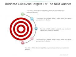 Business goals and targets for the next quarter powerpoint shapes