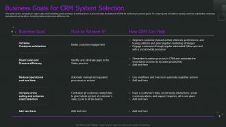 Business Goals For Crm System Selection Crm Implementation Process
