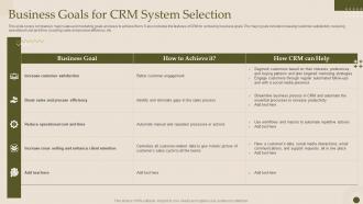 Business Goals For Crm System Selection Crm Software Deployment Guide