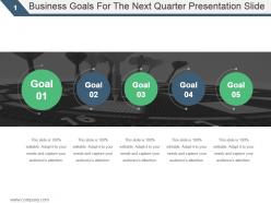 Business goals for the next quarter presentation slide