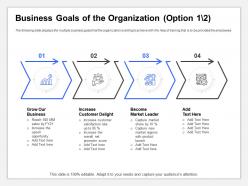 Business goals of the organization market leader ppt powerpoint icon