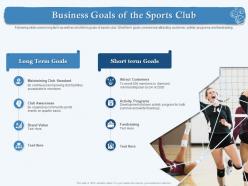 Business goals of the sports club both summer ppt powerpoint presentation inspiration styles