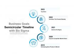 Business goals semicircular timeline with six sigma