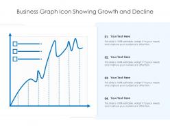 Business graph icon showing growth and decline