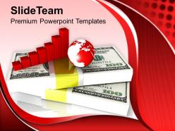 Business graph on dollar money powerpoint templates ppt themes and graphics 0313