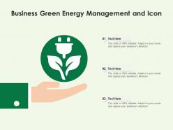 Business green energy management icon