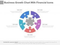 Business growth chart with financial icons powerpoint slides