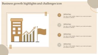 Business Growth Highlights And Challenges Icon