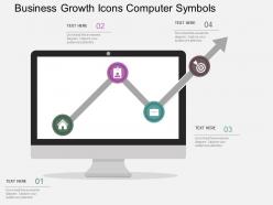 Business growth icons computer symbols flat powerpoint design