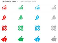 Business growth indication financial saving money control ppt icons graphics