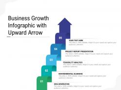 Business growth infographic with upward arrow