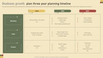 Business Growth Plan Three Year Planning Timeline