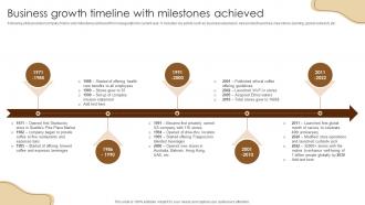 Business Growth Timeline With Milestones Coffee Business Company Profile CP SS V