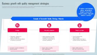 Business Growth With Quality Key Strategies For Organization Growth And Development Strategy SS V