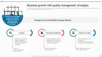 Business Growth With Quality Management Strategies Business Improvement Strategies For Growth Strategy SS V