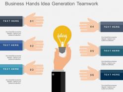 Business hands idea generation teamwork flat powerpoint design