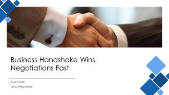 Business Handshake Wins Negotiations Fast PPT Example AT