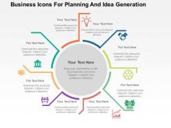Business icons for planning and idea generation flat powerpoint design