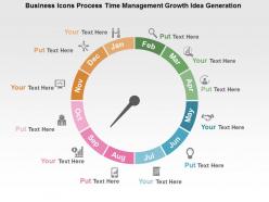 Business icons process time management growth idea generation flat powerpoint design