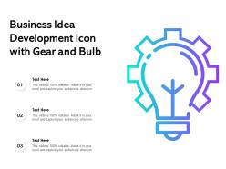 Business idea development icon with gear and bulb