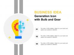 Business idea generation icon with bulb and gear