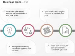 Business idea generation network team of puzzles growth report ppt icons graphics