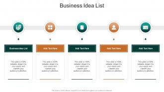 Business Idea List In Powerpoint And Google Slides Cpb