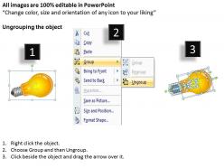 43440250 style variety 3 idea-bulb 1 piece powerpoint presentation diagram infographic slide