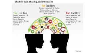 Business idea sharing and discussion flat powerpoint design
