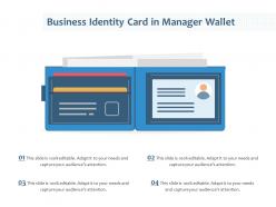 Business identity card in manager wallet