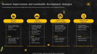 Business improvement and sustainable development food and beverage company profile