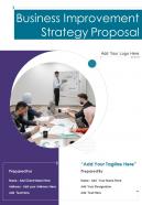 Business improvement strategy proposal sample document report doc pdf ppt