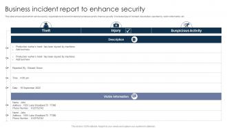 Business Incident Report To Enhance Security