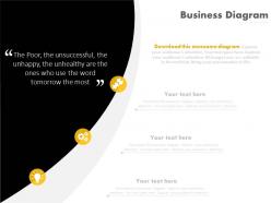 Business Information Quote And Icons Powerpoint Slides