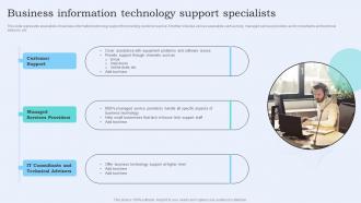 Business Information Technology Support Specialists