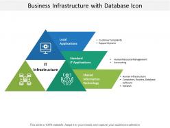 Business infrastructure with database icon