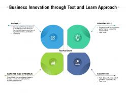 Business innovation through test and learn approach