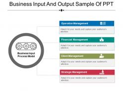 Business input and output sample of ppt