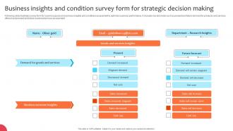 Business Insights And Condition Survey Form For Strategic Decision Making Survey SS