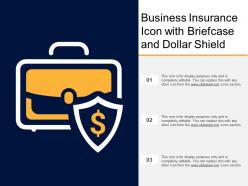 Business insurance icon with briefcase and dollar shield
