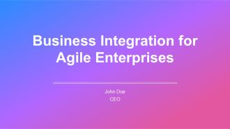 Business Integration For Agile Enterprises PPT Template AT