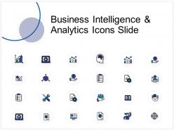 Business intelligence and analytics icons slide ppt powerpoint visual aids infographics