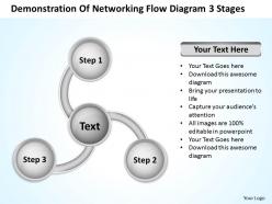 Business intelligence architecture diagram of networking flow 3 stages powerpoint templates