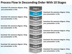 Business intelligence diagram process flow descending order with 10 stages powerpoint templates